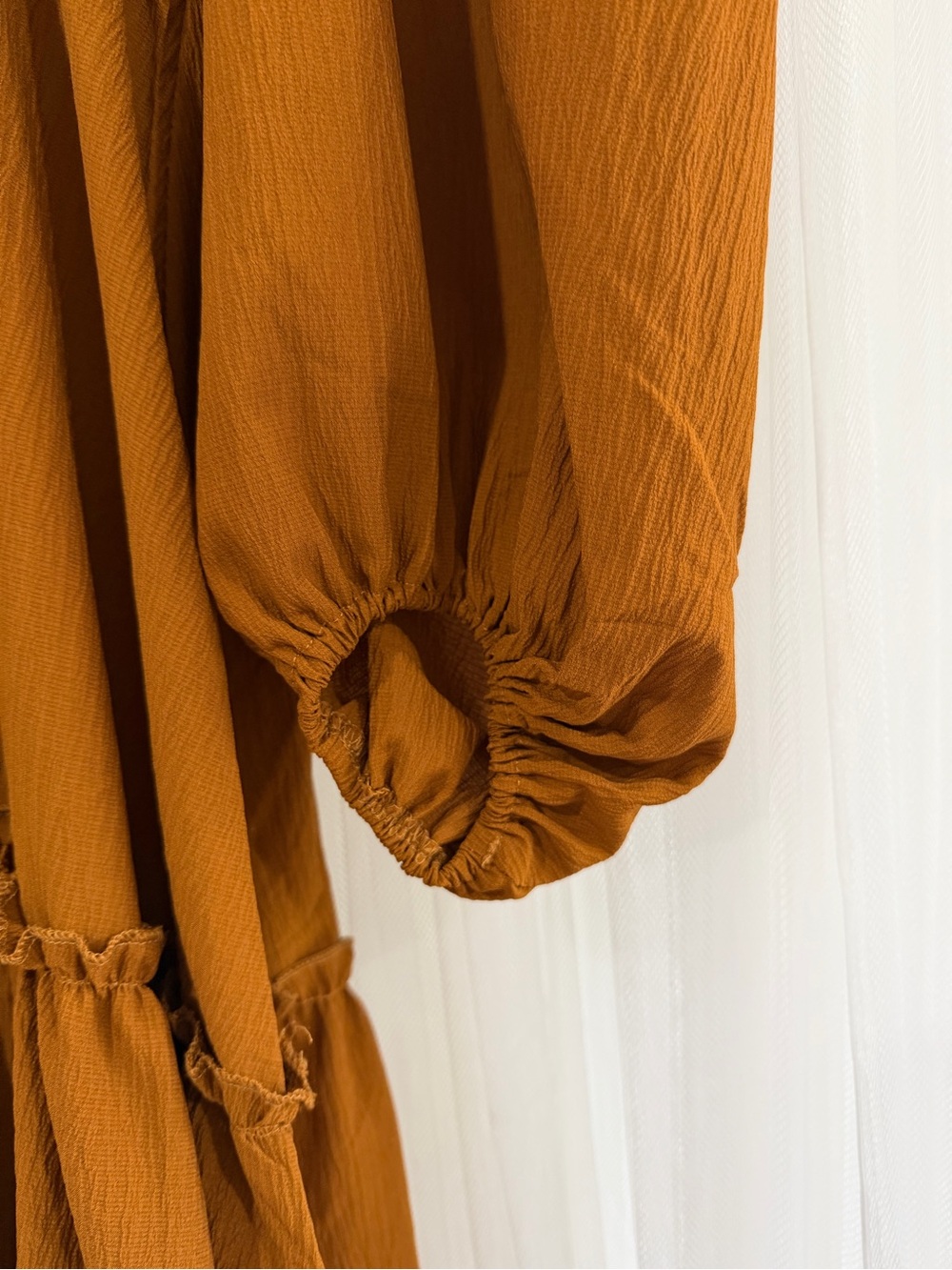 Mia Joy Rust Brown Ruffled Neck Maxi Dress - Picture 2 of 4
